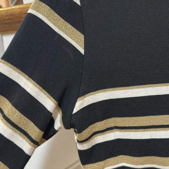 Escada Black and Gold Glittery Striped  Sweater Top - Picture 6 of 12